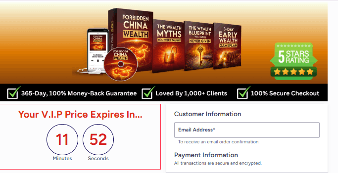 The forbidden china wealth Checkout Page